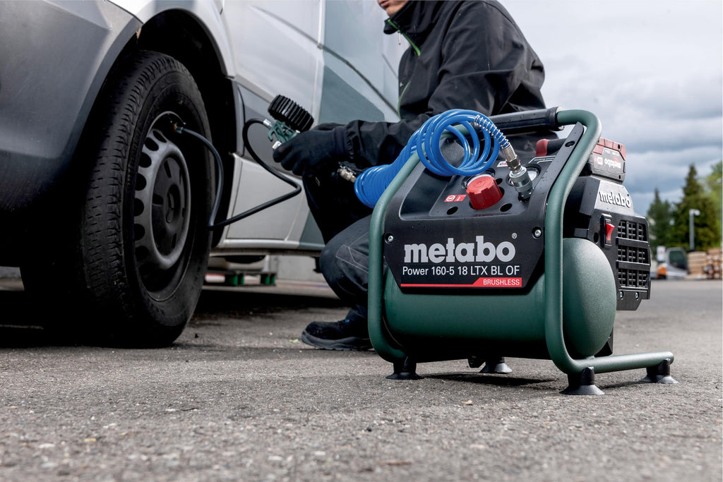 Metabo Akku-Kompressor Power 160-5 18 LTX BL OF – 601521850 – 18 V – Kompressor mit Brushless-Motor – Ohne Akku und Ladegerät