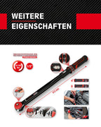KS Tools Ratschen Drehmomentschlüssel 1/2 Zoll Drehknopf ERGOTORQUEprecision 516.1432 I 20-100 Nm I Mit Doppelskala in Nm und lbf•ft I Präzisions Schraubenschlüssel