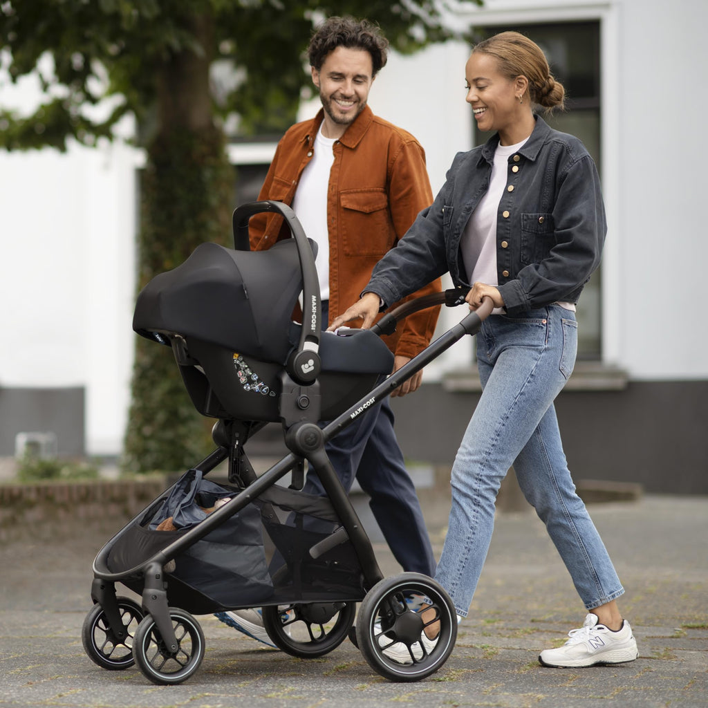 Maxi-Cosi Adapter für Babyschale, zum Befestigen der Maxi-Cosi Babyschale am Maxi-Cosi Kinderwagen, Ein-Klick-Befestigung, Memorytasten, zertifizierte Sicherheit, für die meisten Maxi-Cosi Kinderwagen