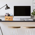 Relaxdays Schreibtisch Organizer Bambus, natur