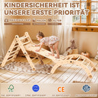7-in-1 Montessori Klettergerüst Indoor Set: Verformbares Kletterdreieck mit Rutsche, Kletterbogen und Kreidetafel, Ideal für Baby- und Kleinkinder 1-6 Jahre, Fördert Spiel, Bewegung und Kreativität