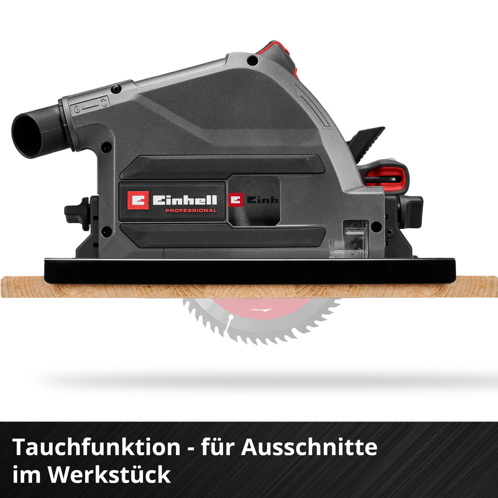 Einhell Professional Akku-Tauchsäge TP-PS 18/165 Li BL - Solo Power X-Change (18 V, Ø 165 mm Sägeblatt, Brushless, 56 mm Schnitttiefe, werkzeuglose Einstellung, ohne Akku)