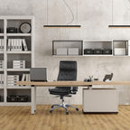 hjh OFFICE 600920 Chefsessel Bürostuhl Villa 20 Nappaleder Schwarz Büro-Sessel mit hoher Rückenlehne