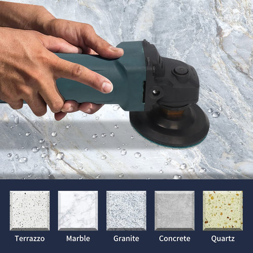 14PCS Diamant nass Polierscheiben mit M14 Gummi-Stützteller Wollfilz,100mm Marmor Polierset Schleifpads für Granit Beton Fliesen Stein Schleifen,50-8000 Schleifscheibe für winkelschleifer, Bohrer