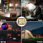 100W Baustrahler Akku Solar Arbeitsleuchte, 466 LED 5 Modi, 10000LM 12000mAh USB-wiederaufladbar, IP66 wasserdicht Akku Arbeitsleuchte Tragbar im Freien für Baustelle, Camping, Garage, Notfälle