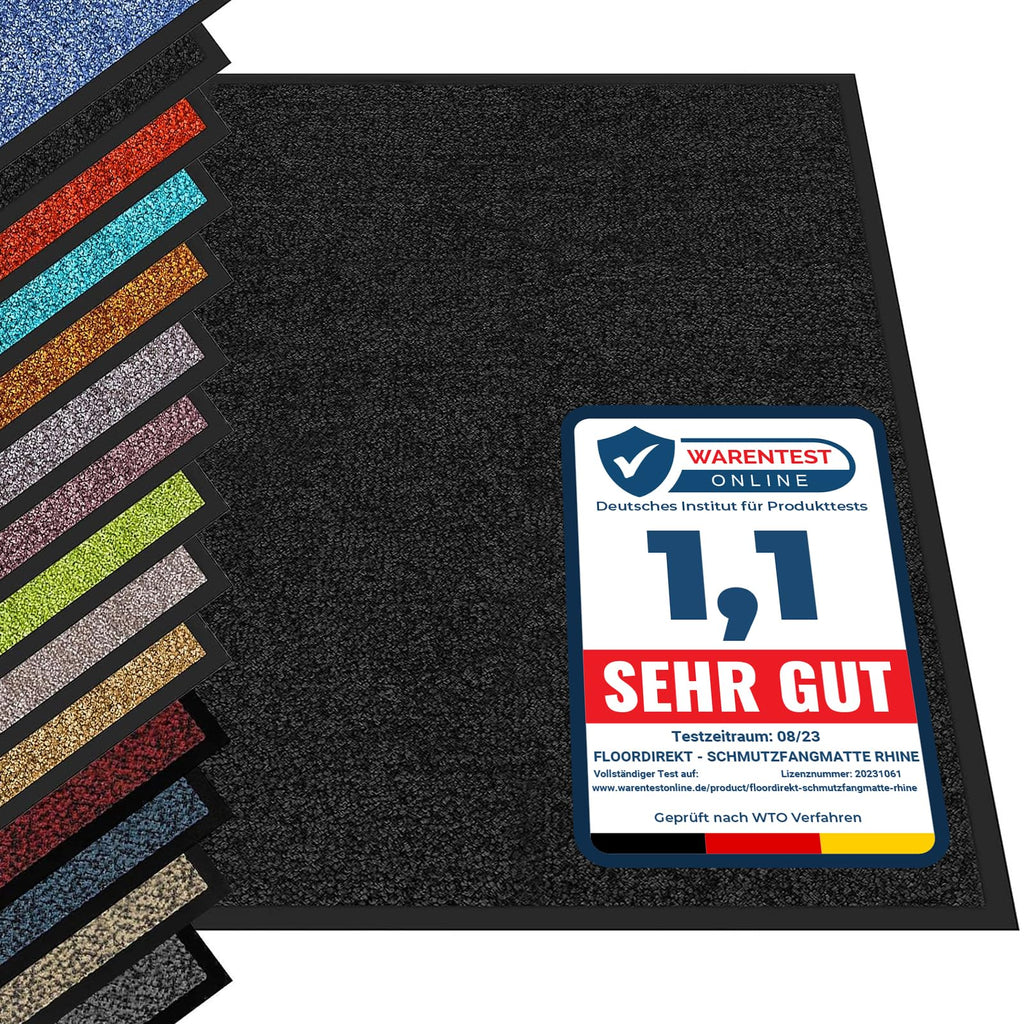 etm® Schmutzfangmatte - Fußmatte in vielen Größen - Türmatte Fußabstreifer für Haustür innen und außen (Schwarz, 200x400 cm)