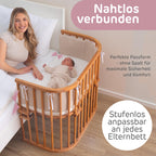 babybay Maxi extra großes Beistellbett aus massivem Buchenholz / Kinderbett Höhe stufenlos verstellbar & umweltfreundlich / mitwachsendes Babybett (kernbuche geölt)