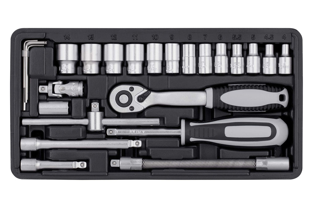 Connex Bit- und Steckschlüssel-Satz 52-teilig - Stabiler Kunststoffkoffer - 1/4 Zoll - Umschaltknarre mit Schnelllösefunktion - Für Montage- & Schraubarbeiten / Stecknuss-Set / Bit-Set / COXB365010