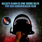 Amteker Kinderwagen Licht Aufladbar, 12 LED Pro Licht 2 Leuchteffekte, USB Wiederaufladbares Lichts Kinderwagen, Passend für Alle Kinderwagen, Kinderwagen Beleuchtung Zubehör Baby Geschenk(2 Stück)