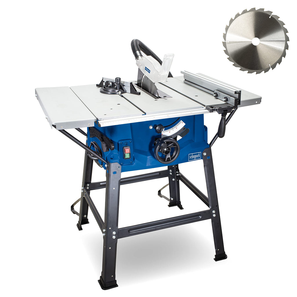 Scheppach Tischkreissäge HS100S | 230V 2000W | Schnitthöhe 85mm | Sägeblatt Ø 250mm | inkl. Tischverbreiterungen und Untergestell | Tischgröße mit Verbreiterung 642 x 940 mm | Tischhöhe 830mm