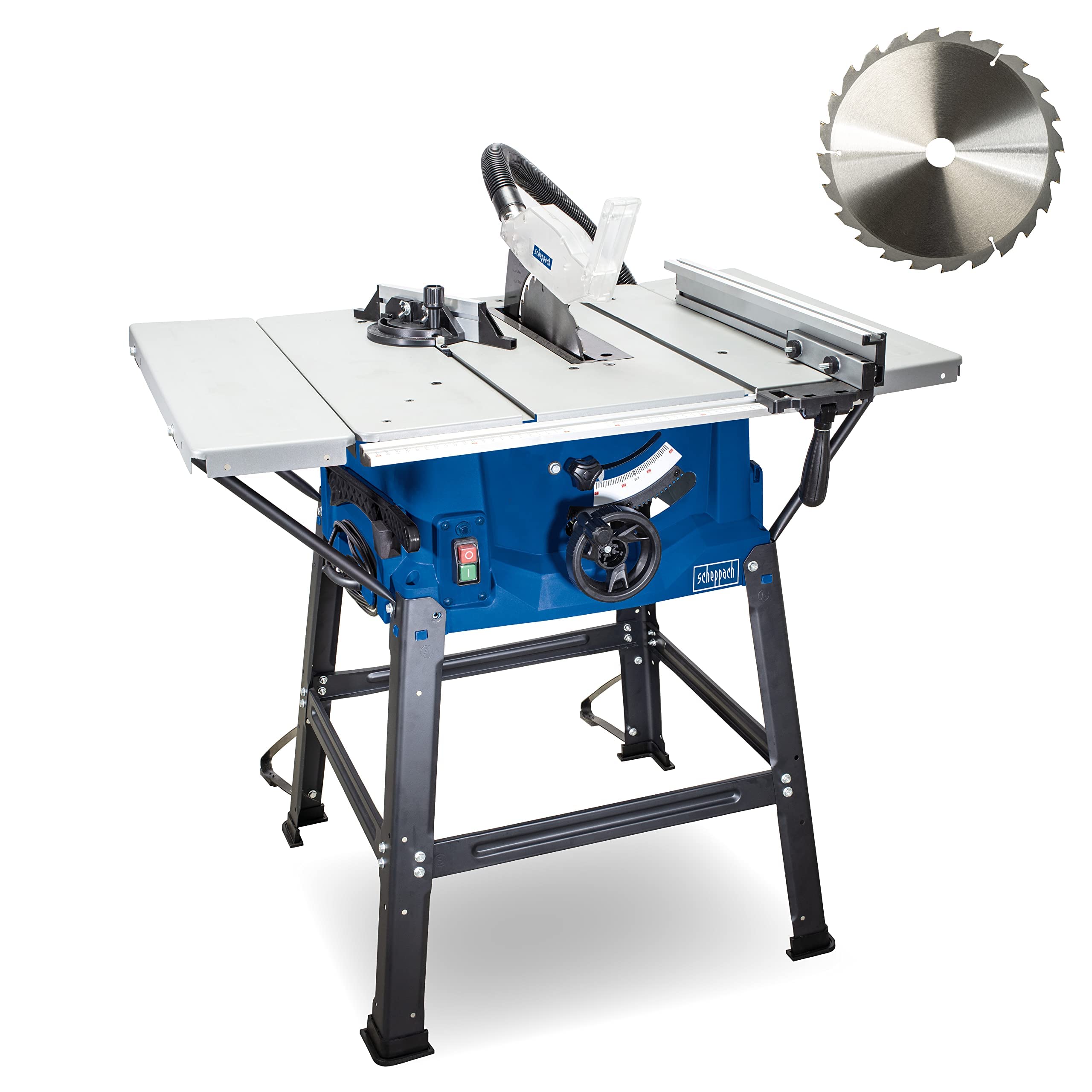 Scheppach Tischkreissäge HS100S | 230V 2000W | Schnitthöhe 85mm | Sägeblatt Ø 250mm | inkl. Tischverbreiterungen und Untergestell | Tischgröße mit Verbreiterung 642 x 940 mm | Tischhöhe 830mm