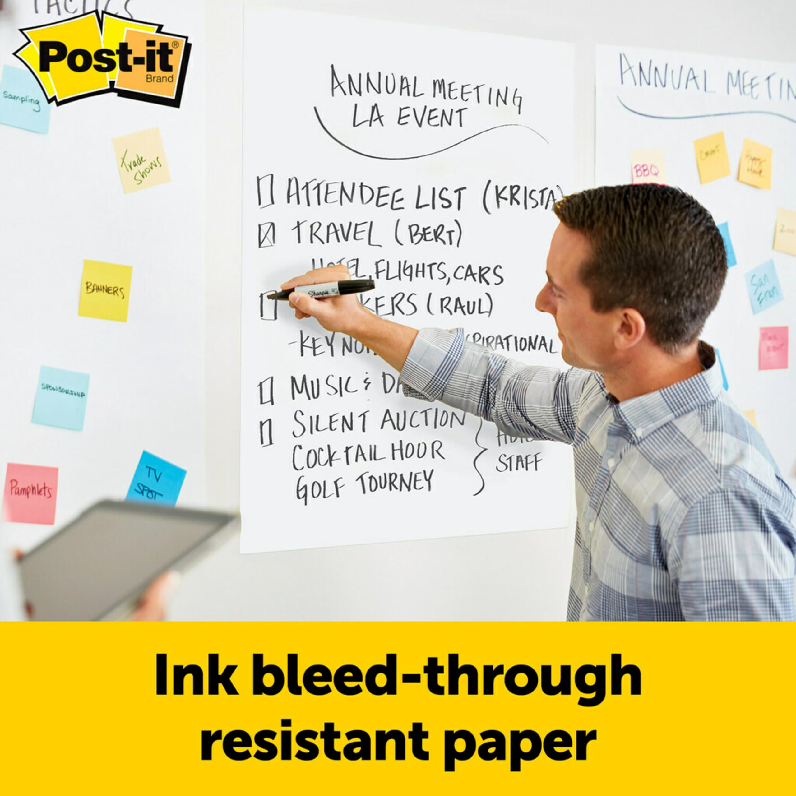 Post-it Super Sticky selbsthaftendes Meeting Chart/Flipchart für Wand-Montage 566, Weiß, 58.4 cm x 50.8 cm, 20 Blatt/Block, 2 Blöcke/Packung, 100% PEFC, SGSCH-PEFC-COC-110078