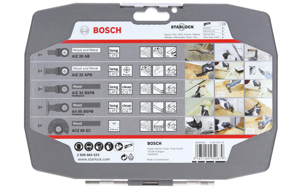 Bosch Accessories Professional 7 tlg. Starlock Tauchsägeblatt/Segmentsägeblatt Set (für Holz und Metall, Zubehör Multifunktionswerkzeug)