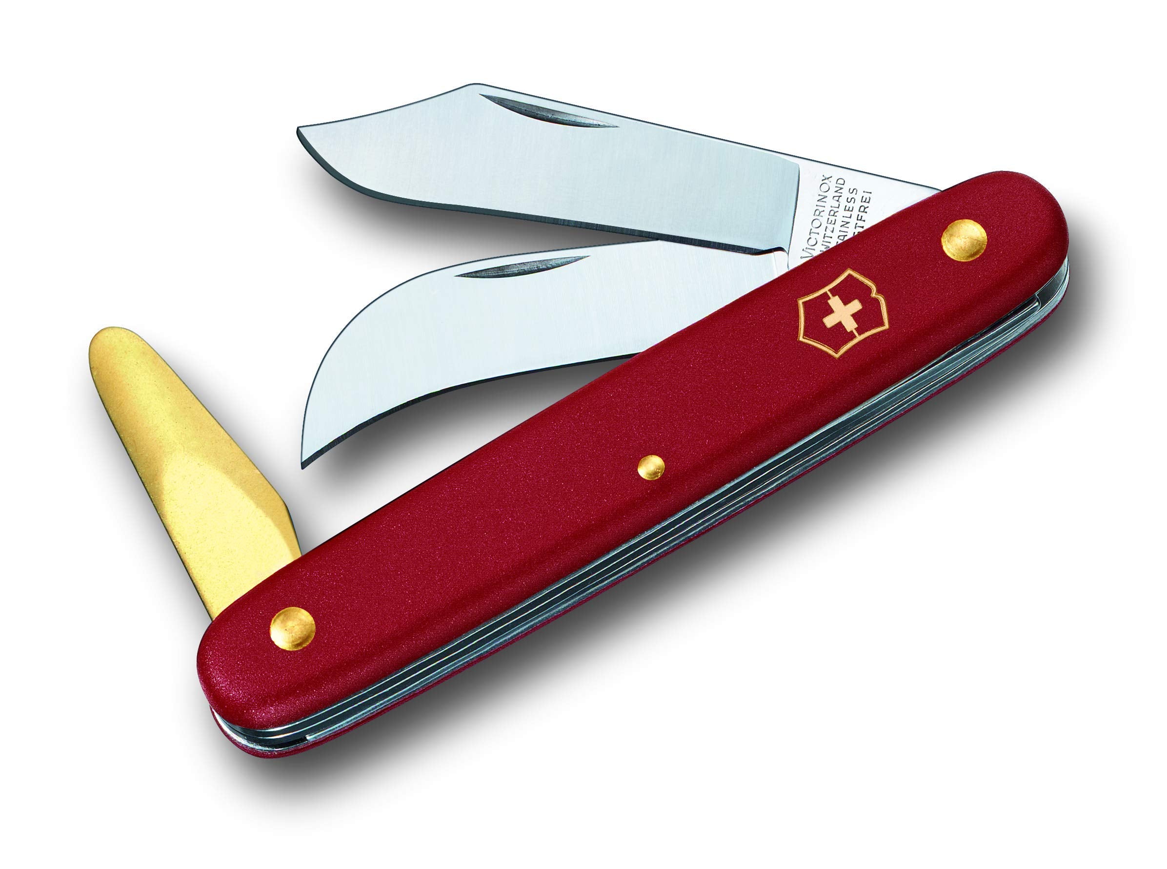 Victorinox Okulier- und Hakenmesser 3, Garten, Schweizer Taschenmesser, Gärtner und Floristen, Klinge, gebogen, Klinge, spitz, rot