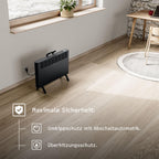 STIEBEL ELTRON neue Elektroheizung engergiesparend, Standgerät CNS-B 2000 Plus LCD move, 2 kW für ca. 25 m², TÜV geprüft, LC-Display, Wochentimer, Schwarz, 207068