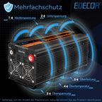 EDECOA Wechselrichter 2500w Reiner Sinus Spannungswandler 12v 230v LCD 2X USB und Fernbedienung wandler 2500w und kurzfristige Spitze 5000w Inverter