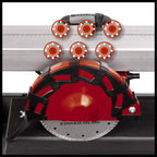 Einhell Radial-Fliesenschneidmaschine TE-TC 620 U (800 W, extra lange Zuglänge, robustes einklappbares Untergestell, Transporträder/-griff, 6-fach kugelgelagerte Motorführung)