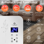 KESSER® Elektro Glasheizung Glaskonvektor Elektroheizung Heizung Heizkörper ✓ Touchscreen ✓ APP WiFi Funktion Inkl. Fernbedienung ✓ LCD-Display ✓ Timer | Stand- oder Wandgerät | 2000 Watt | Weiß