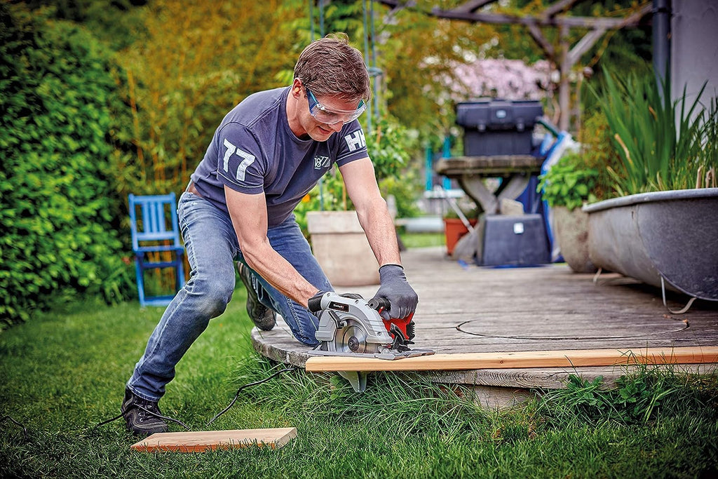Einhell Handkreissäge TE-CS 190/1 500 W, 5.500 min-1, werkzeuglose Einstellung, Großer Griffbügel, Alu-Sägetisch, Spindelarretierung, inkl. Hartmetall-Sägeblatt)