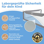Zwergenbuddy® Rausfallschutz Boxspringbett & Elternbett (180x200cm) [8-teiliges Rausfallschutz Bett Set] Stabilitätsstange & Zwischenraumschutz – Bettgitter ist Laborgeprüft