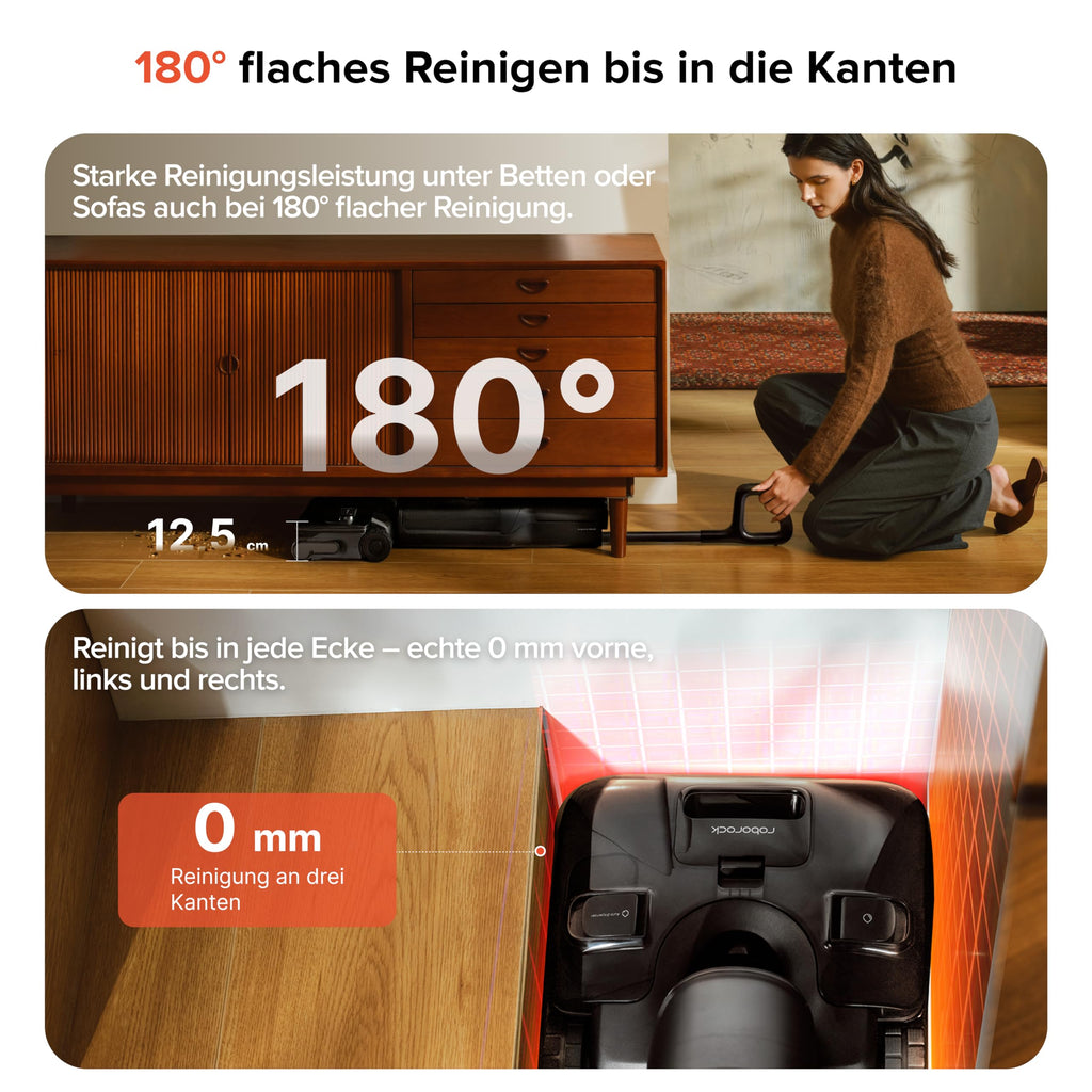 roborock F25 ACE Pro Nass-Trockensauger, 25000Pa, JetFoaming gegen Flecken, Anti-Haar-Verwicklung, 180° Flach-Design, Heißwasser-Selbstreinigung & Heißlufttrocknung