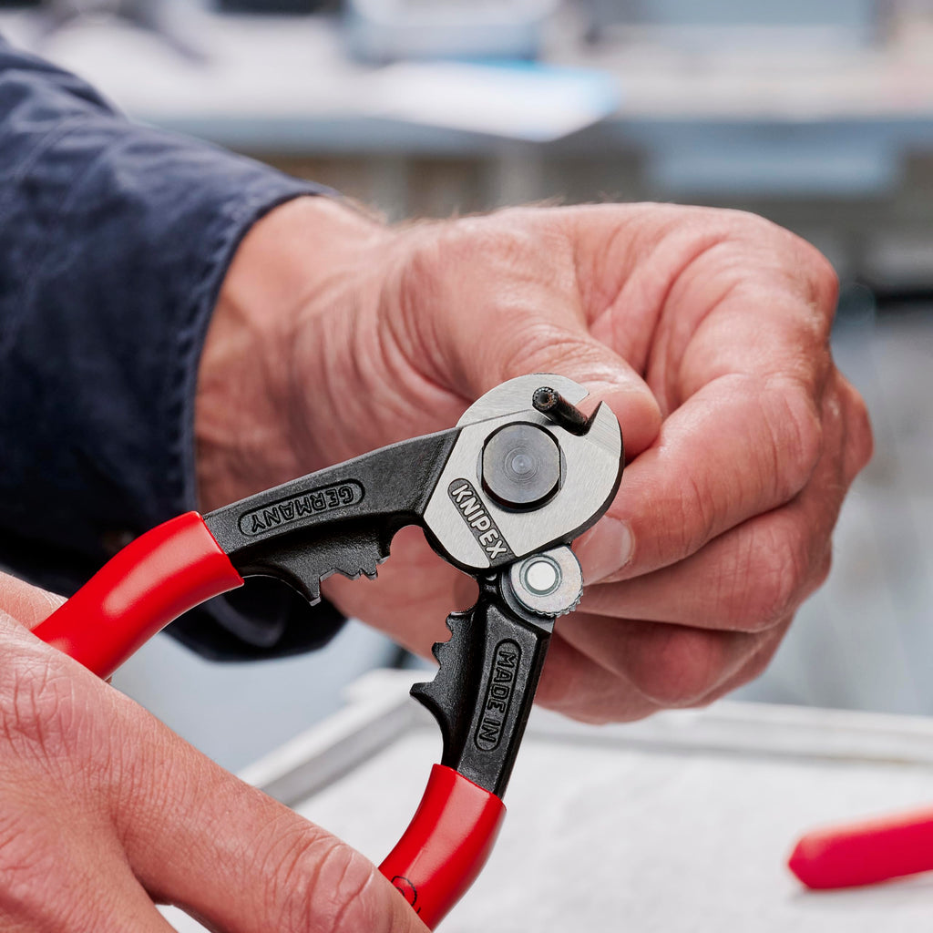 KNIPEX Drahtseilschere geschmiedet mit Kunststoff überzogen 190 mm, 95 61 190