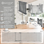 KESSER® Kaminschutzgitter mit Tür 480 cm Metall Ofenschutzgitter Laufgitter Laufstall Absperrgitter Tierschutzgitter Türschutzgitter für Kinder-Sicherung, 8-teilig Elemente (je 60 x 75 cm) Anthrazit