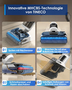 Tineco Floor ONE S6 Stretch Lite Nass Trockensauger, 180°Lay-Flat Nasssauger, Zentrifugallufttrocknung, 40min Laufzeit, Beidseitige Kantenreinigung, erreichen in niedriger Möbel für Tierhaare