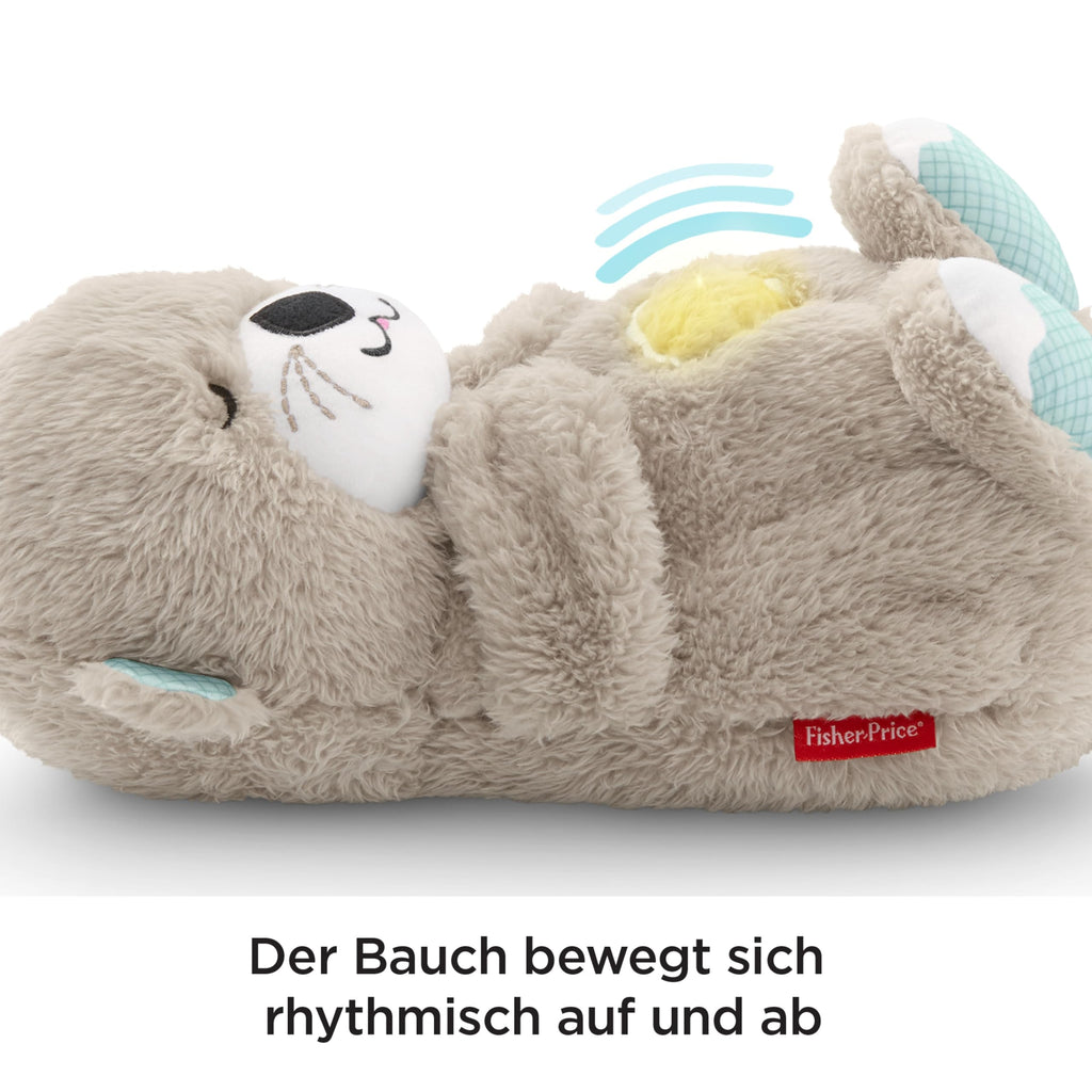 Fisher-Price Schlummer Otter Kuscheltier mit Atembewegung und Musik, Baby Erstausstattung, Neugeborene, Baby Spielzeug ab Geburt, Babyparty und Neugeborenen Geschenk, FXC66