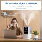 Levoit Top-Fill Luftbefeuchter, Smart Humidifier, Warm&Kalter Nebel max 550 ml/h, bis 40㎡, leise Raumbefeuchter mit Nachtlicht für Kinderzimmer, Pflanzen, Auto Shut-off, 4,5 L, Mondweiß