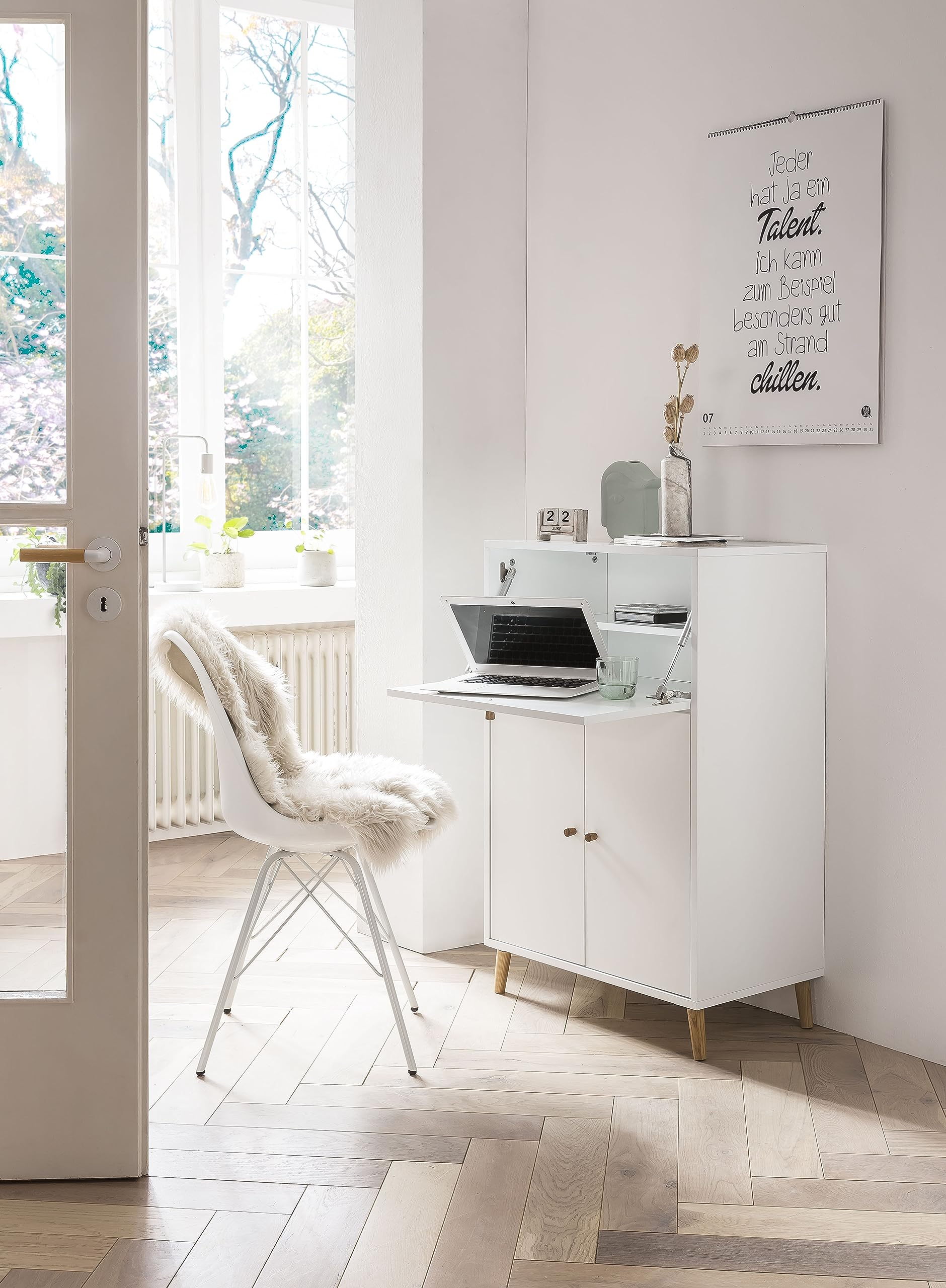 Schildmeyer Sekretär Serie Rena 500, 153502, weiß, 65,2 x 39 x 101,7 cm