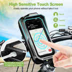 BTNEEU Handyhalterung Motorrad Wasserdicht Universal Anti-Shake Telefonhalterung mit Touchscreen Sonnenblende 360° Drehbar Halterung Motorrad Metall für Smartphone bis zu 7,0" (Schwarz C)