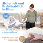 Zwergenbuddy® Rausfallschutz Boxspringbett & Elternbett (180x200cm) [8-teiliges Rausfallschutz Bett Set] Stabilitätsstange & Zwischenraumschutz – Bettgitter ist Laborgeprüft