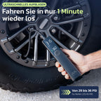Woowind Ventus Pro Reifenfüller, Tragbarer Luftkompressor für Auto, Fahrrad, Motorrad, SUV, Offroad und LKW – Schnelle Autopumpe, 150PSI/10,3Bar, Kabellos 12 V DC, LED-Display, Notlicht + Koffer