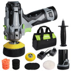 WORKPRO Mini Poliermaschine, 12V Akku Poliermaschine, Auto Poliermaschine Polierer 7500RPM, 2 x 2,0Ah Batterien, 1 Stunde Schnellladung, 75mm Polierschwamm + Wollscheibe, für Auto, Möbeln, Metall