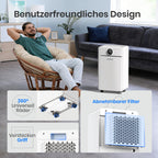 CHIVALZ Luftentfeuchter Elektrisch, Auto Raumentfeuchter Elektrisch 30m²/120m³, Raumentfeuchter mit 3 Betriebsmodi, 24H Timer, Automatische Abtauung, Energieeinsparung - Geeignet für Keller, 1 Pack