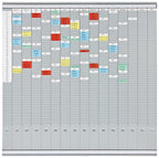 FRANKEN T-Kartentafel Jahresplaner für 15 Monate plus Index, 100,8 x 100,8 cm, 16 Träger, 50 Schlitze, PV-SET5