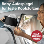 Onco Baby Autospiegel für feste Kopfstützen - Tesla-kompatibler Autospiegel Baby Rücksitz, 100% Bruchsicherer & Rutschfester Spiegel Auto Rückbank, 360°-Schwenkbarer Spiegel Auto