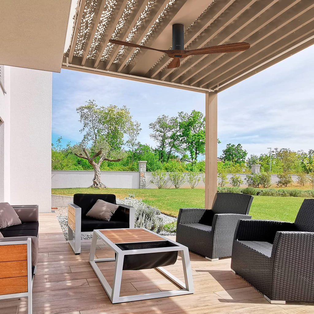 Cecotec Deckenventilator mit Fernbedienung und WLAN EnergySilence Aero 5500 Black Aqua Connected. 40 W, Durchmesser 52 Zoll, 3 Flügel, Schutzart IP44, Winter-Summer-Modus, Timer