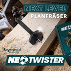 Bayerwald NeoTwister Planfräser für Oberfräse f. Holz - SchnittØ 35 mm/SchaftØ 8 mm - Planfräsen/Nutfräsen/Kantenfräsen - tauschbare TiN-besch. Messer - Profiwerkzeug, präzise&langlebig