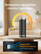 Dreo 2000W Smart Heizlüfter fürs Schlafzimmer, 16 Zoll Tragbarer Heizstrahler mit 70° Oszillation, Thermostat & Fernbedienung, 3 Modi, 3 Geschwindigkeiten, 12h Timer Elektroheizung für Räume
