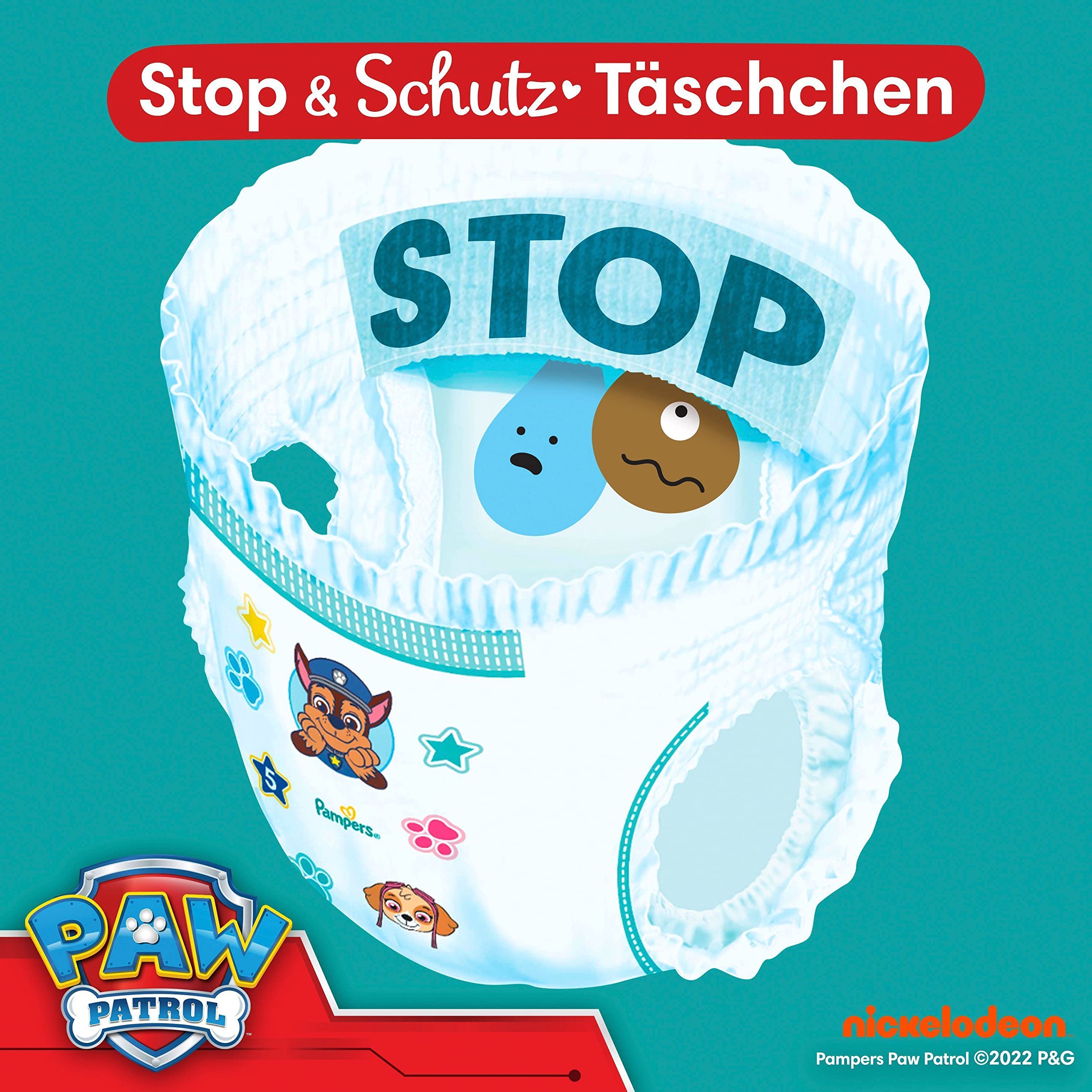 Pampers Baby-Dry Pants Paw Patrol Edition Größe 5, 160 Windeln, 11kg-17kg, 360grad Passform hilft, Auslaufen zu verhindern