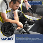 MASKO® 6IN1 Industriestaubsauger Staubsauger Nass Trocken Sauge Aschesauger 2300W + Steckdose✓ Blasfunktion ✓ Trocken-Saugen & Nass-Saugen | Industrie-Sauger mit & ohne Beutel | beutellos, Gelb