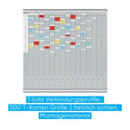 FRANKEN T-Kartentafel Jahresplaner für 15 Monate plus Index, 100,8 x 100,8 cm, 16 Träger, 50 Schlitze, PV-SET5