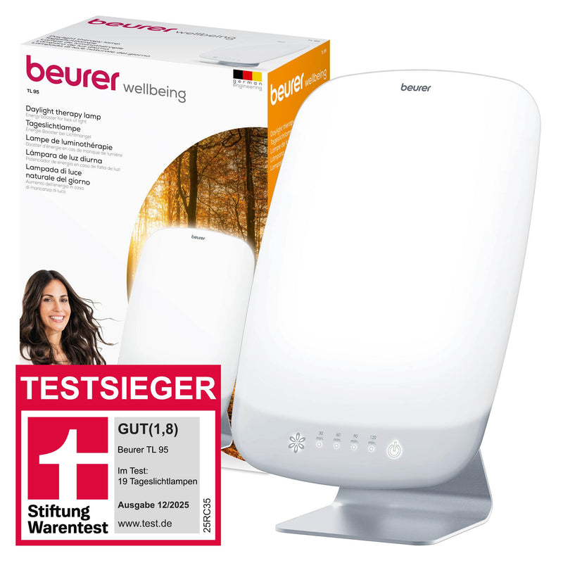 Beurer TL 95 Tageslichtlampe, TESTSIEGER Stiftung Warentest, Simulation von Tageslicht, 14000 Lux, Medizinprodukt, Tageslichtleuchte bei Lichtmangelerscheinungen, SunLike® LED-Technologie, mit Dimmer