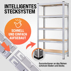 Monzana 2X Schwerlastregal 170x75x30cm 350kg 5 MDF-Platten Regal Lagerregal Kellerregal Steckregal Werkstattregal
