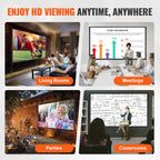 VEVOR Projektion Beamer Leinwand mit Ständer 150 Zoll HD 4K Outdoor Indoor Projektor Screen Schnelles Klappbare Tragbare Filmleinwand 16: 9 für Heimkino, Camping und Freizeitveranstaltungen Schwarz