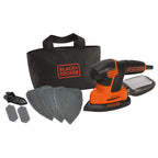 BLACK+DECKER Dreieckschleifer Mouse- Kraftvolle Schleifmaschine mit Staubfangbehälter inkl. Mikrofilter - Für das Abschleifen selbst an schwer zugänglichen Stellen - 1 x Schleifer 120 W - KA2000