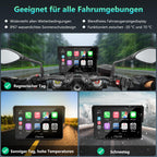 CARPURIDE W502BS Pro für BMW-Motorrad, CarPlay & Android Auto, Dual-Bluetooth, 5 Zoll Wasserdichter GPS-Navigations Bildschirm, Datenablesung, Native Wonder, TPMS, Lichtsensor, Musikfreigabe