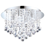 EGLO LED Deckenleuchte Almonte, 4 flammige Deckenlampe Bad, Badezimmer Lampe aus Metall in Chrom und klarem Kristal, LED Feuchtraumleuchte warmweiß, G9, IP44, Ø 35 cm